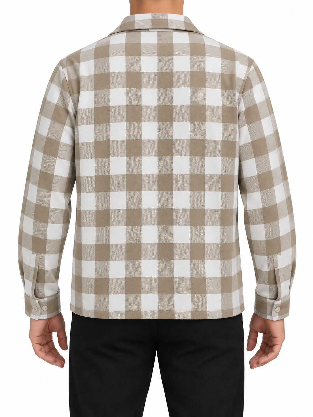 Checkered Shirt Jacket With Front Pockets