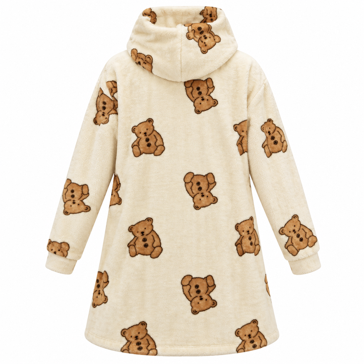 Teddy Print Plush Sleep Dress