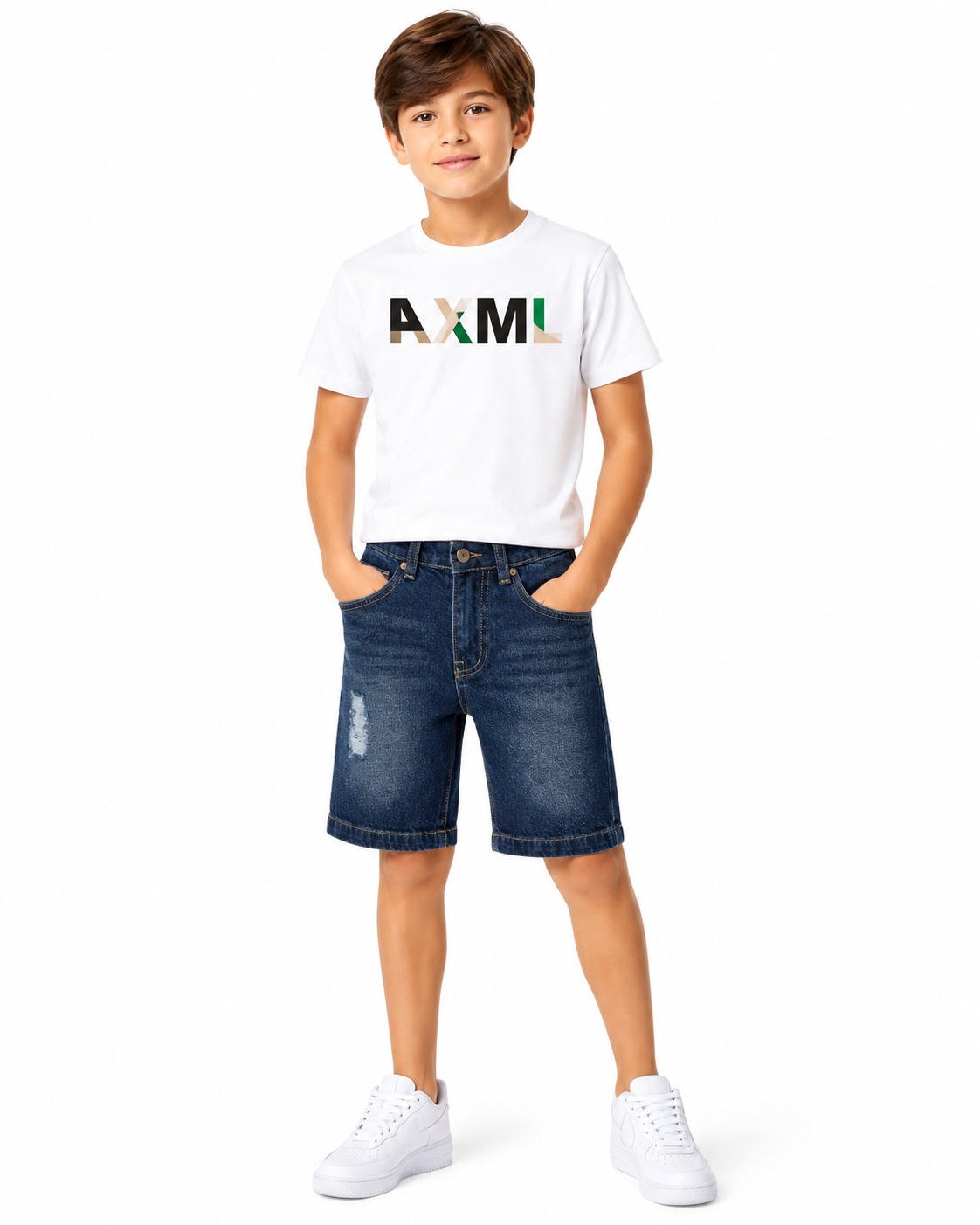 Kids Distressed Denim Shorts