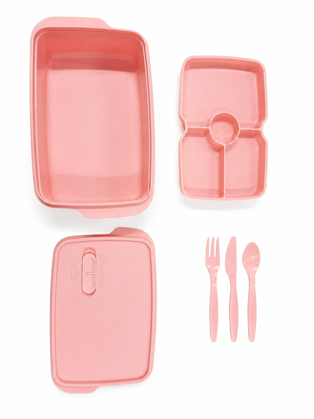 Compartment Lunch Box Set With Cutlery