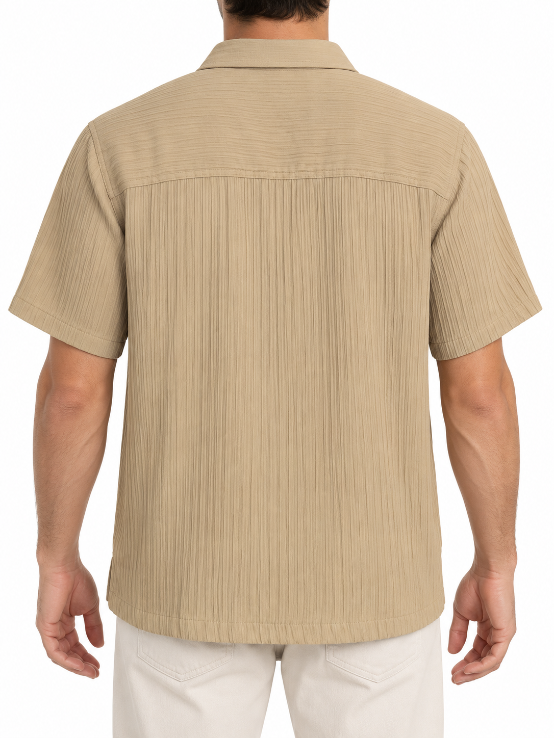 Men Crinkle Texture Short Sleeve Shirt