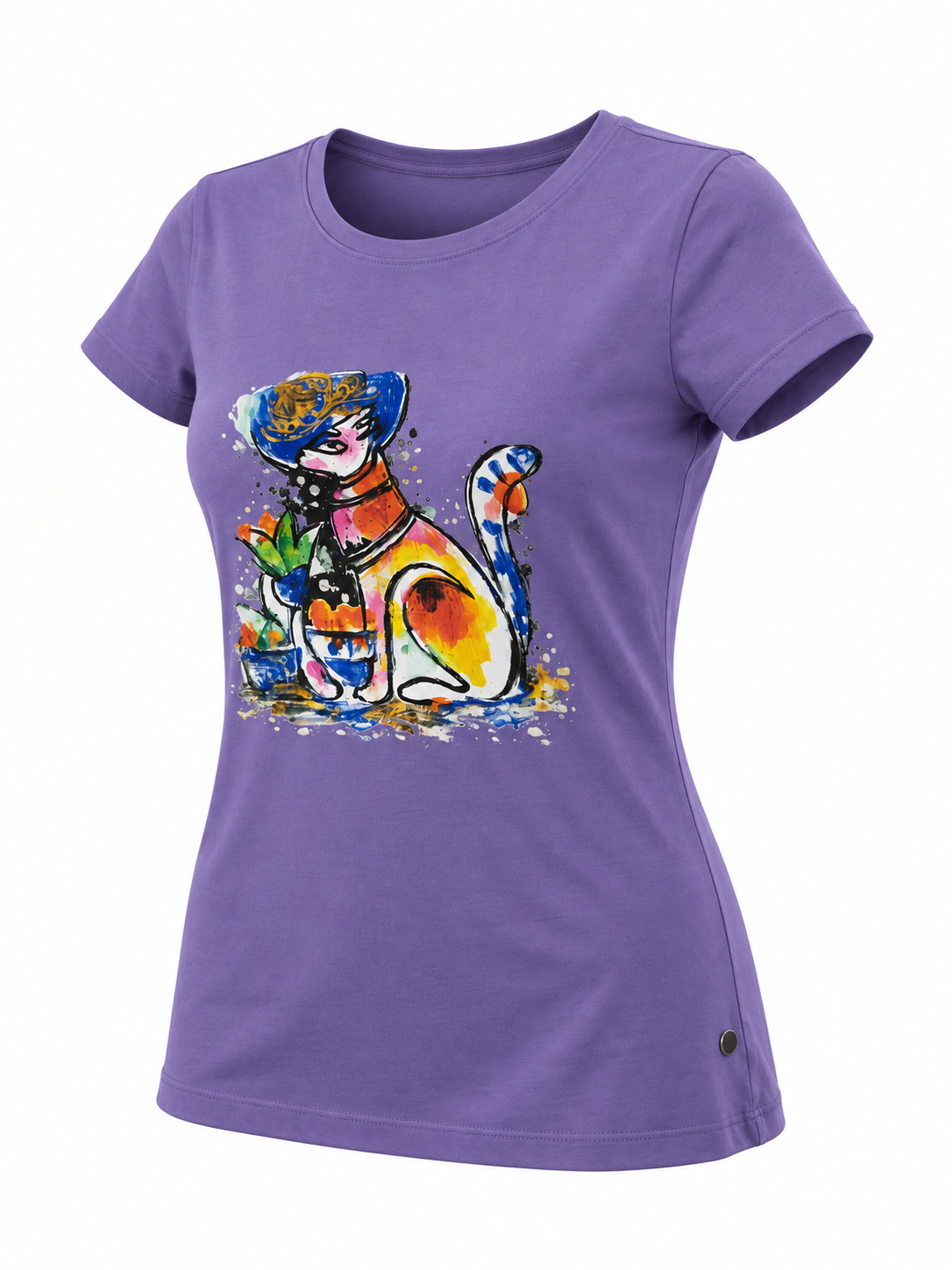 Artistic Cat Graphic T-Shirt