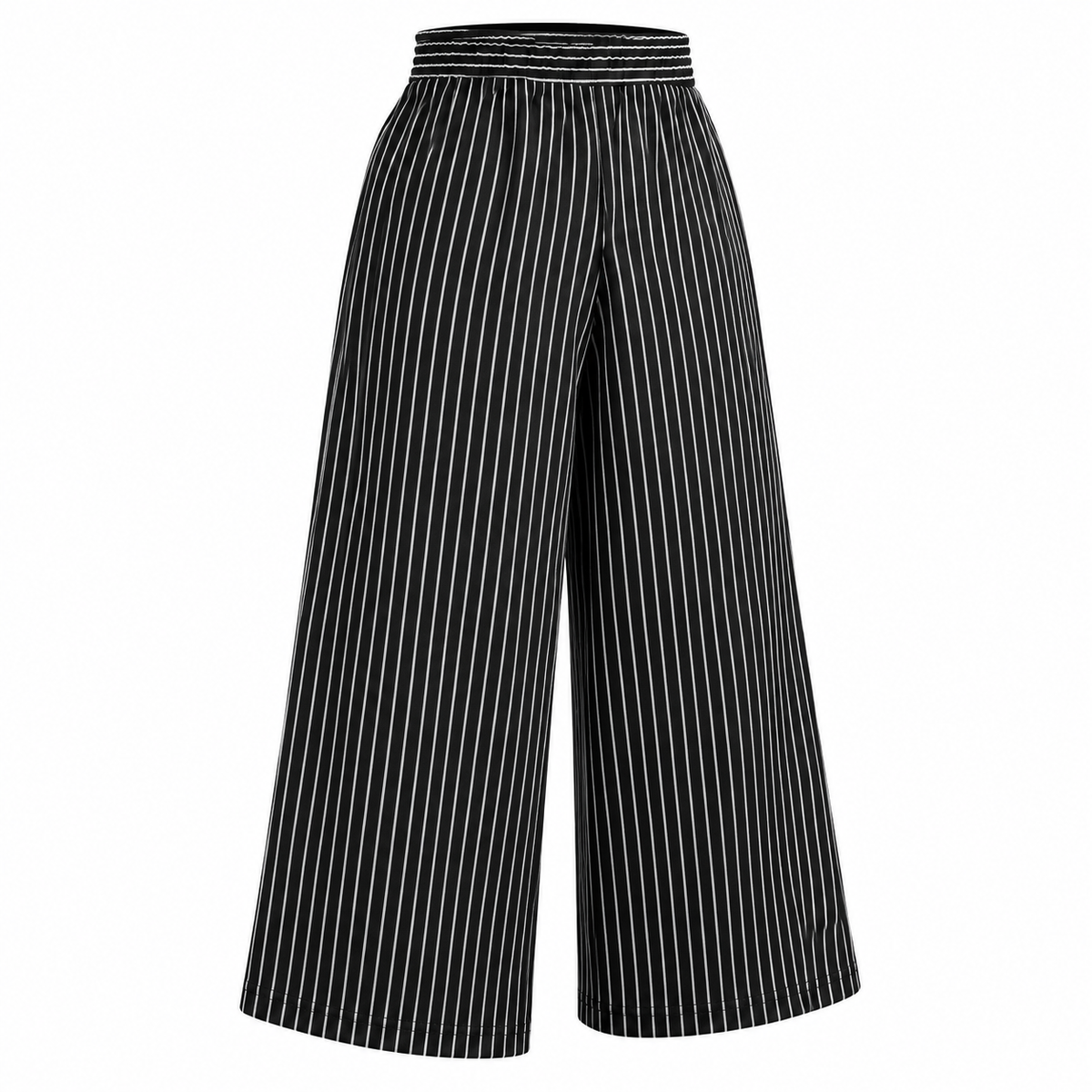 Striped Wide Leg Elastic Waist Pants
