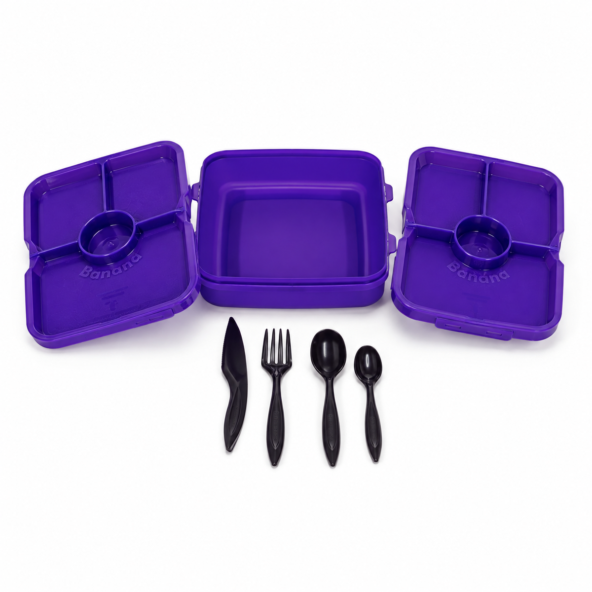 Compartment lunch box set with cutlery