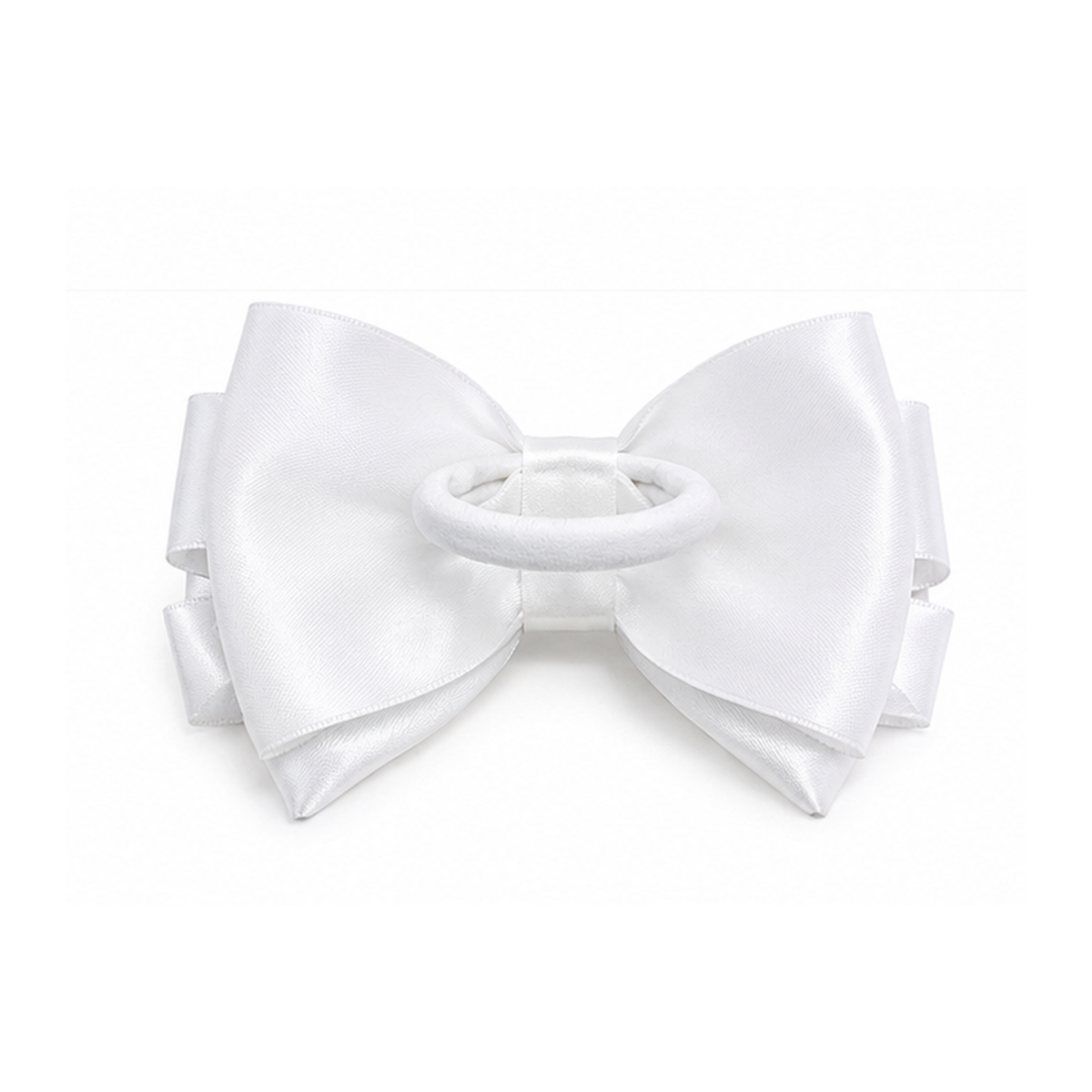 Satin and lace bow hair tie with pearl details