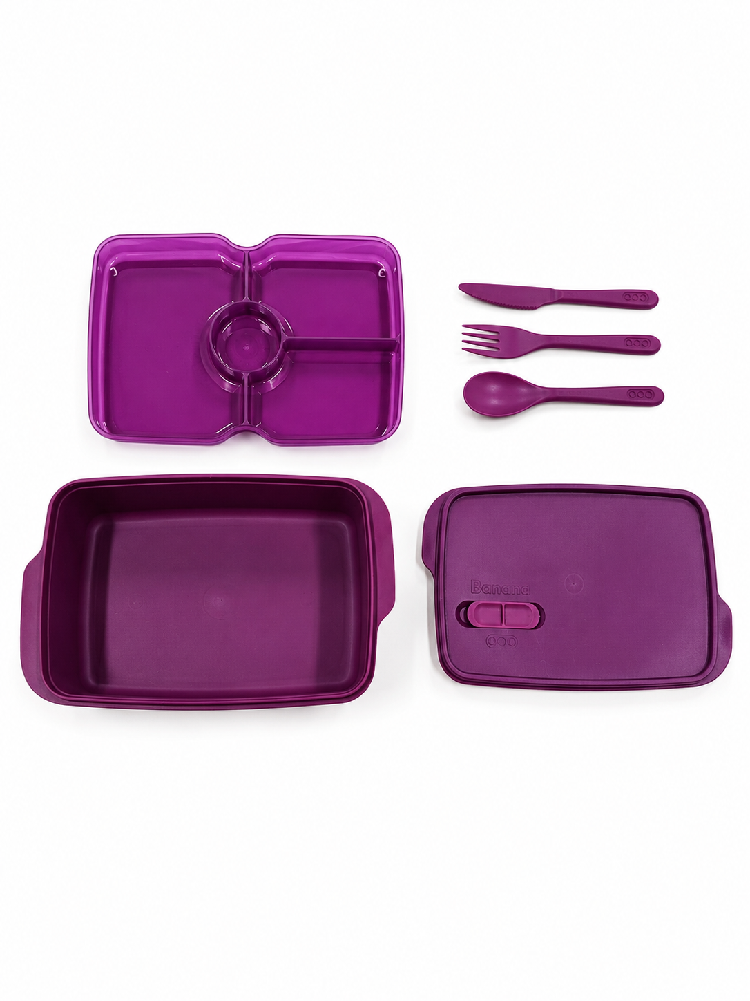 Multi-compartment lunch box with cutlery