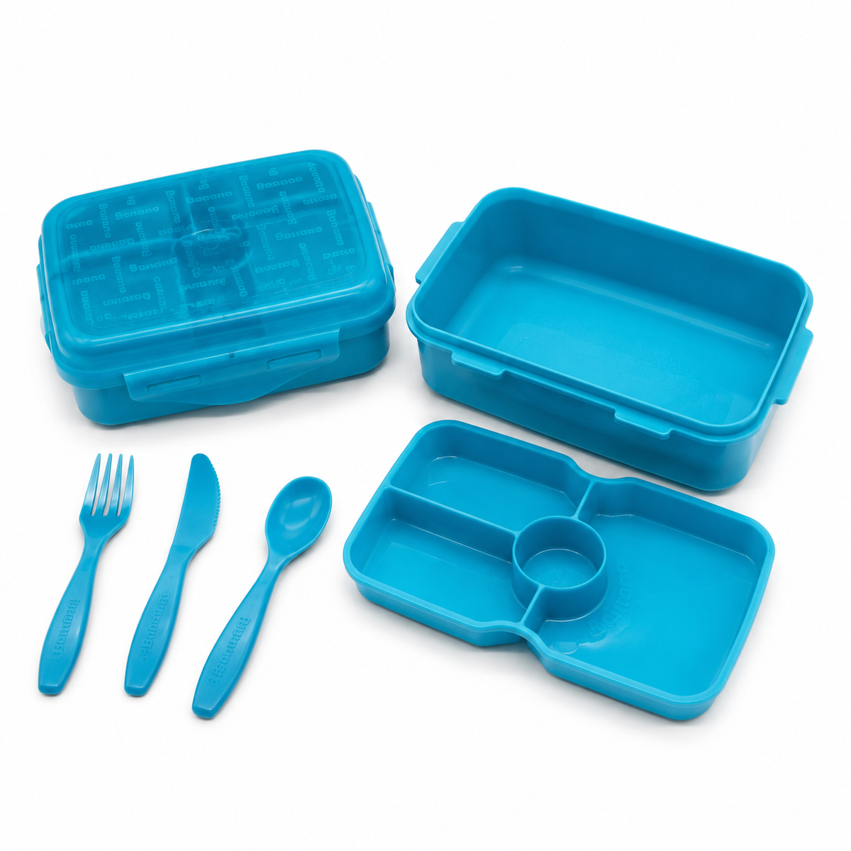 Compartment lunch box set with cutlery