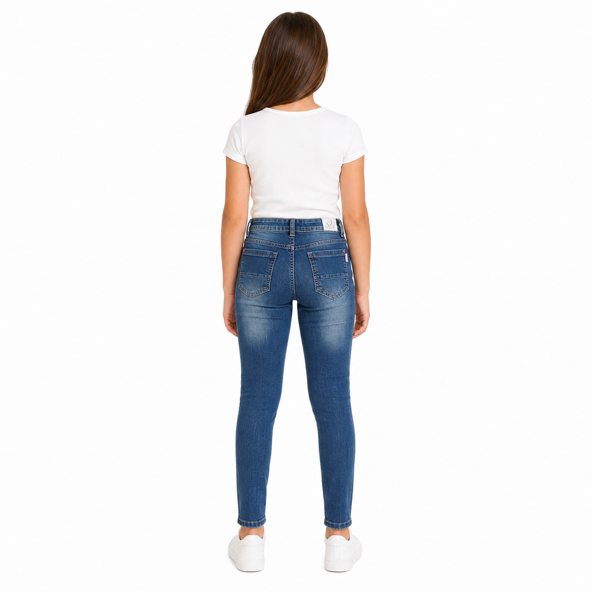Straight-leg jeans with floral embroidery