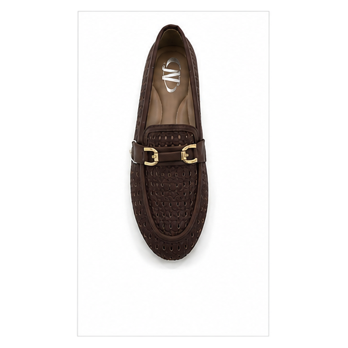 Women Perforated Metal Detail Loafers