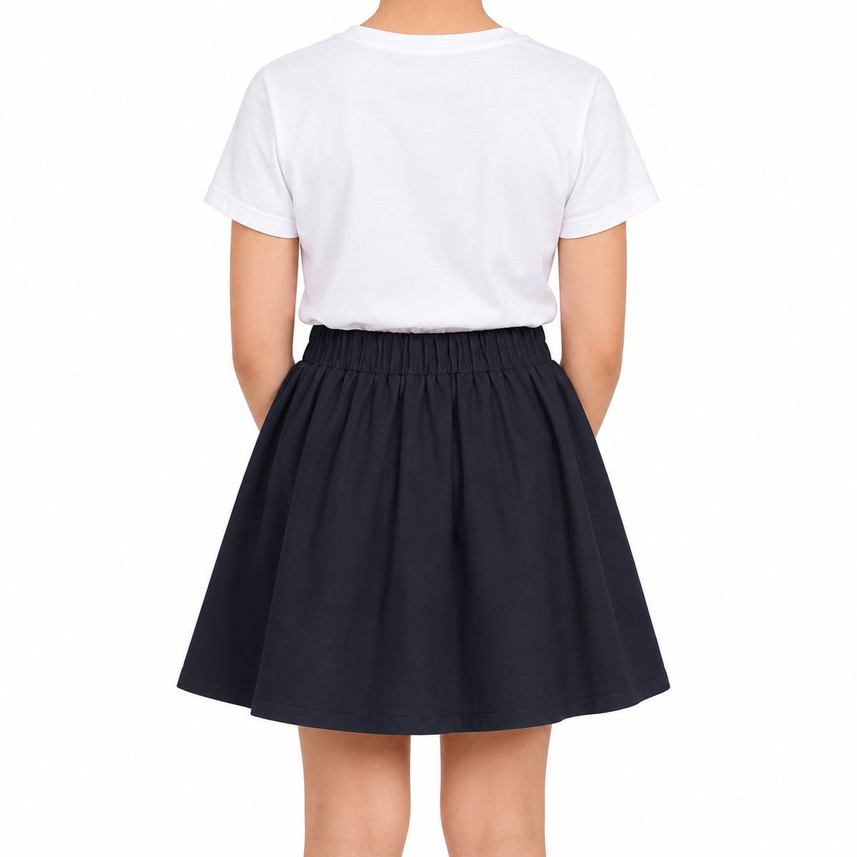 Pleated Elastic Waist Skirt