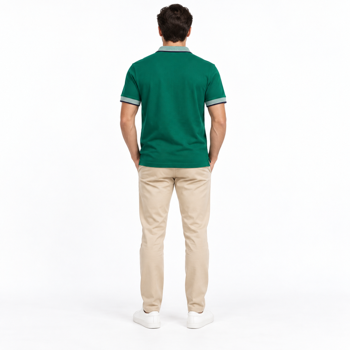 Striped Trim Polo Shirt