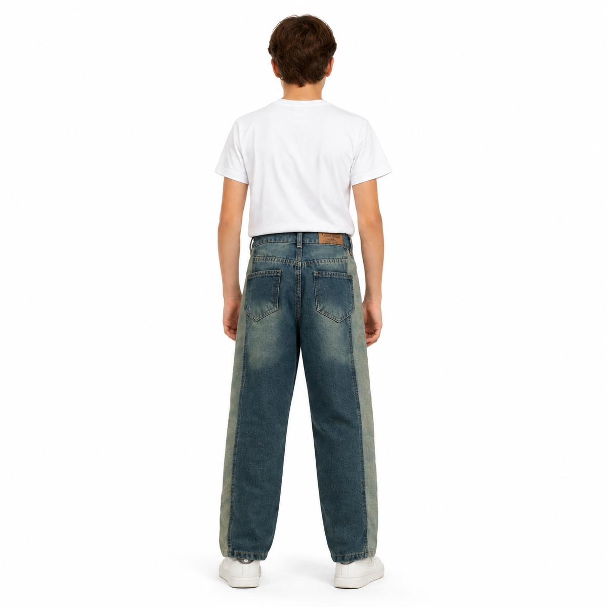 Boys Straight Fit Two Tone Denim Jeans