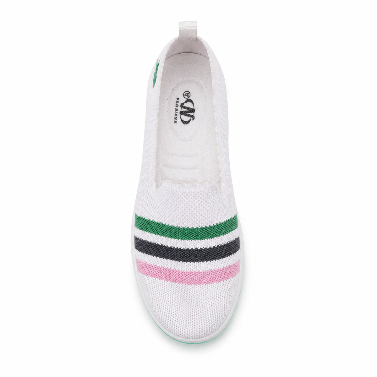 Women Knitted Striped Slip-On Shoes