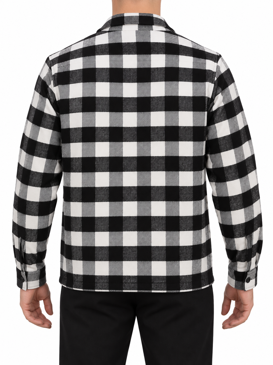 Checkered Shirt Jacket With Front Pockets