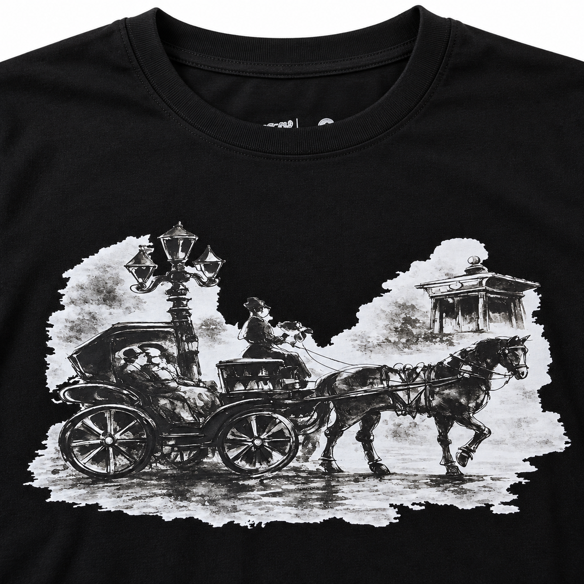 Vintage Carriage Graphic Long Sleeve T-Shirt