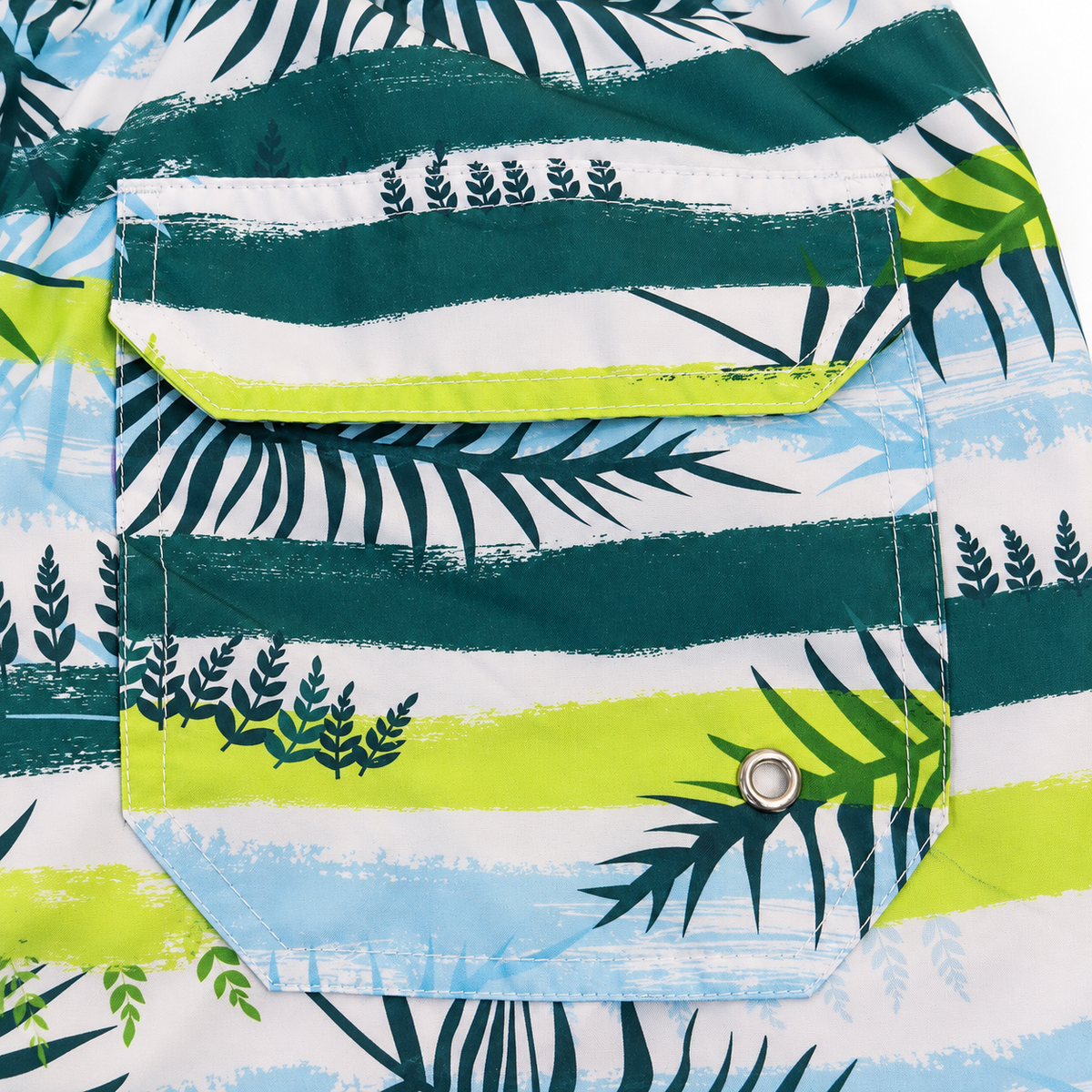 Tropical Leaf Print Swim Shorts