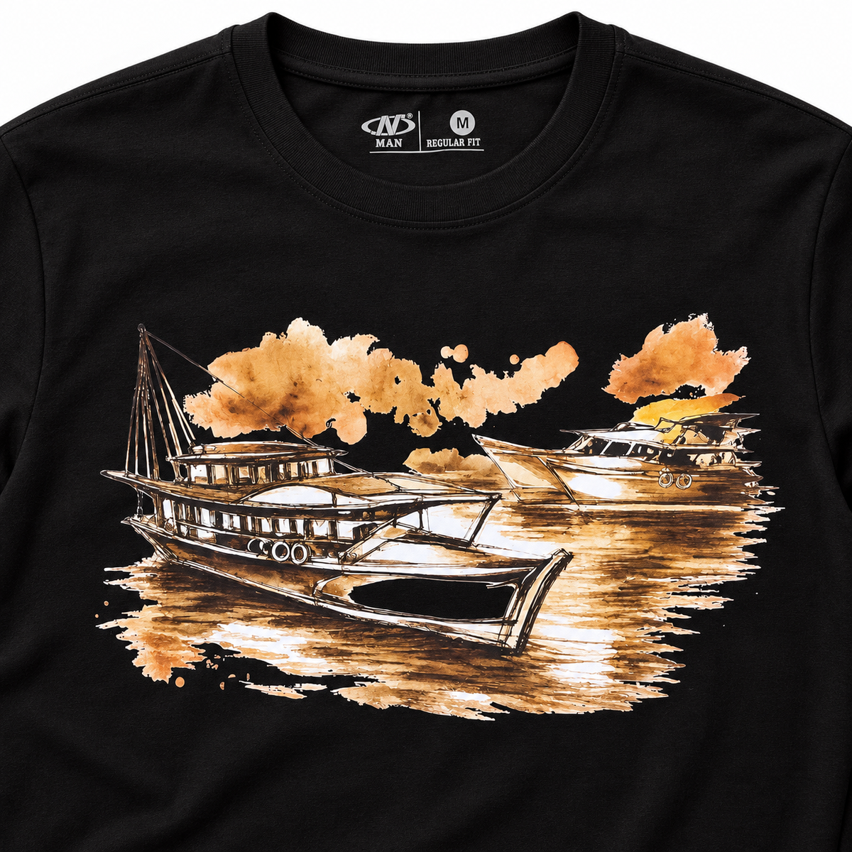 Boat Graphic Long Sleeve T-Shirt
