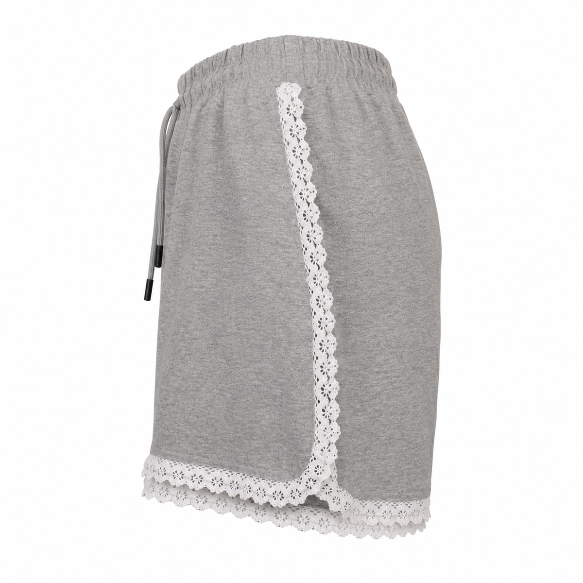 Women Lace Trim Drawstring Shorts
