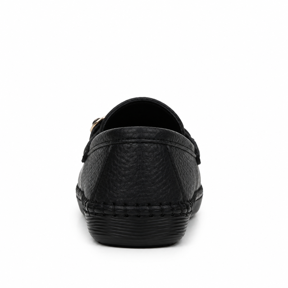 Women Textured Loafers With Metal Buckle