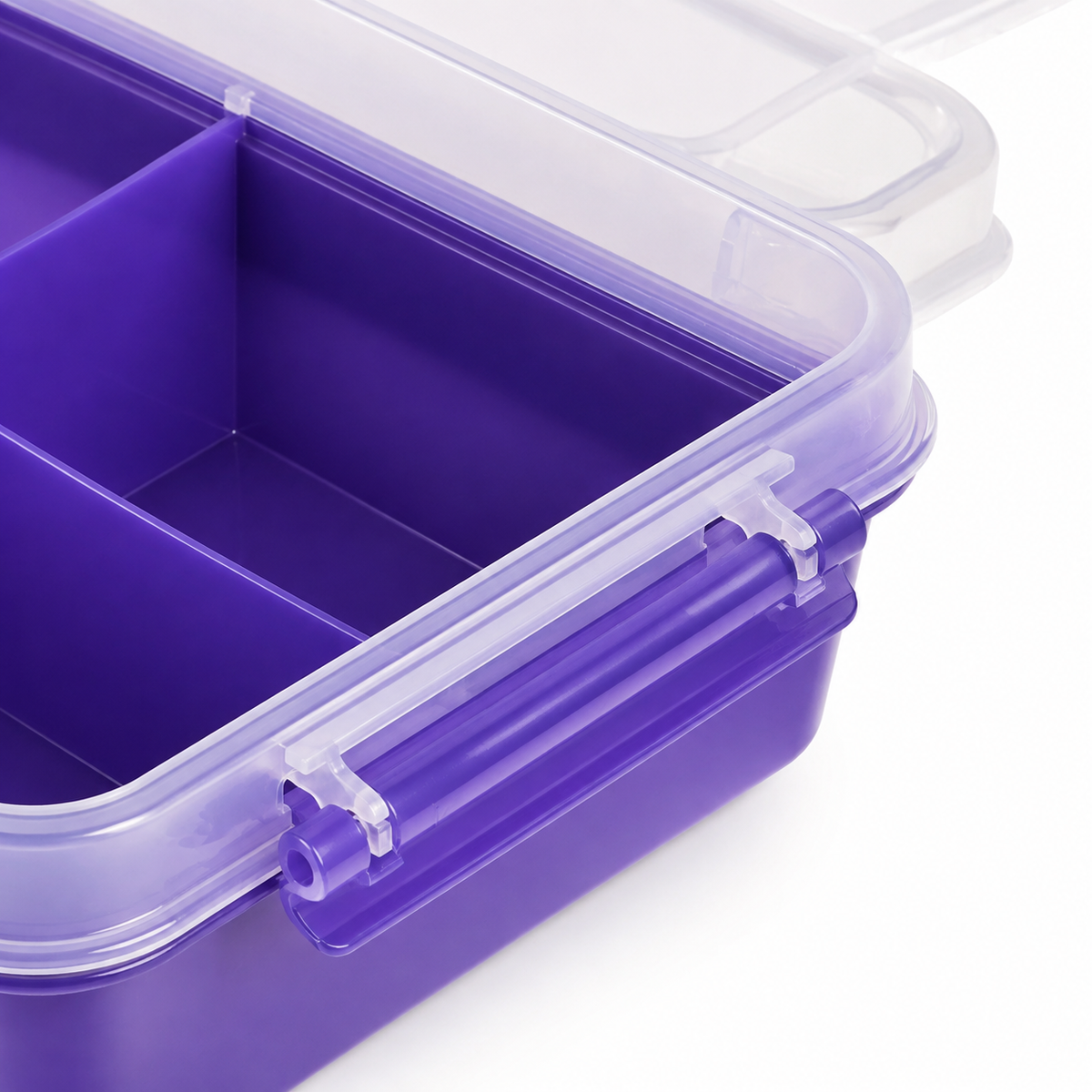 Compartment food box with secure locking lid