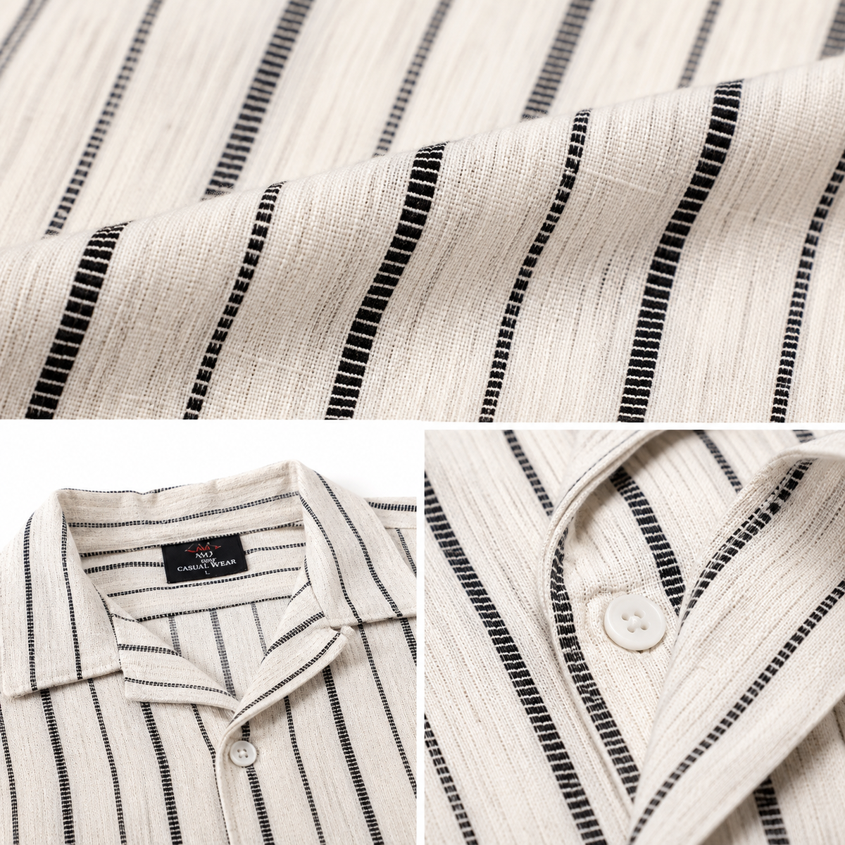 Men Striped Short Sleeve Shirt