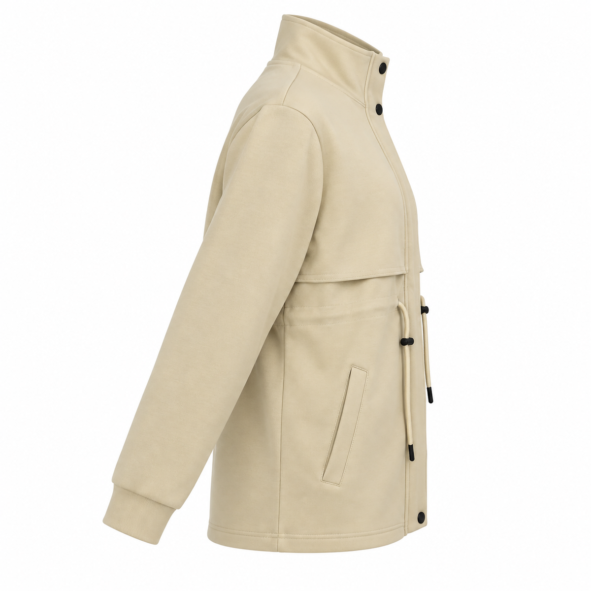 Drawstring Waist Casual Jacket