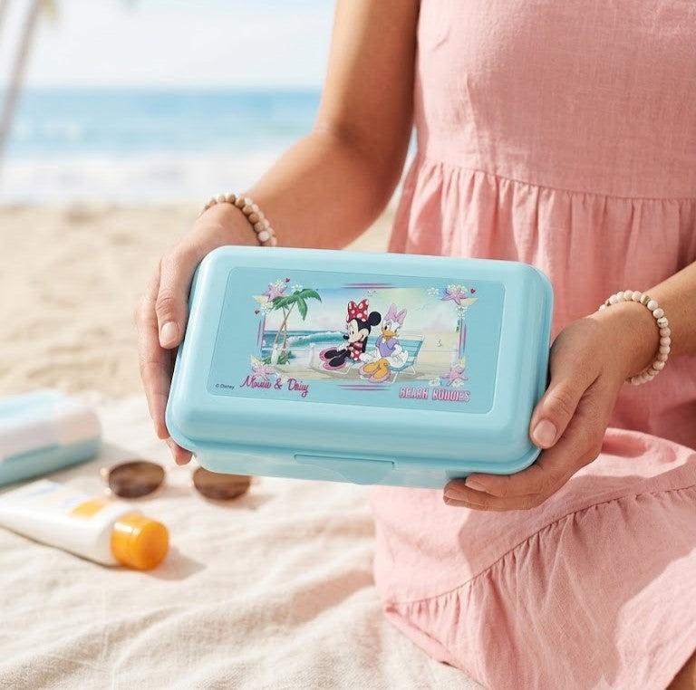 Disney Minnie Mouse Kids Lunch Box Beach Buddies Plastic Food Container