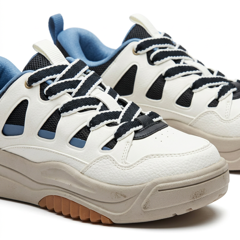 Chunky Court Sneakers With Gum Sole