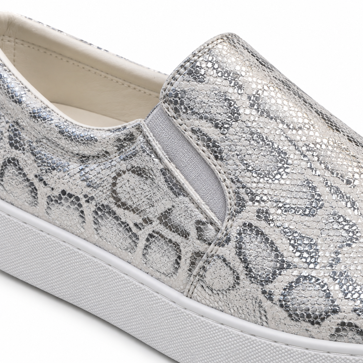 Women Slip-On Sneakers With Metallic Pattern