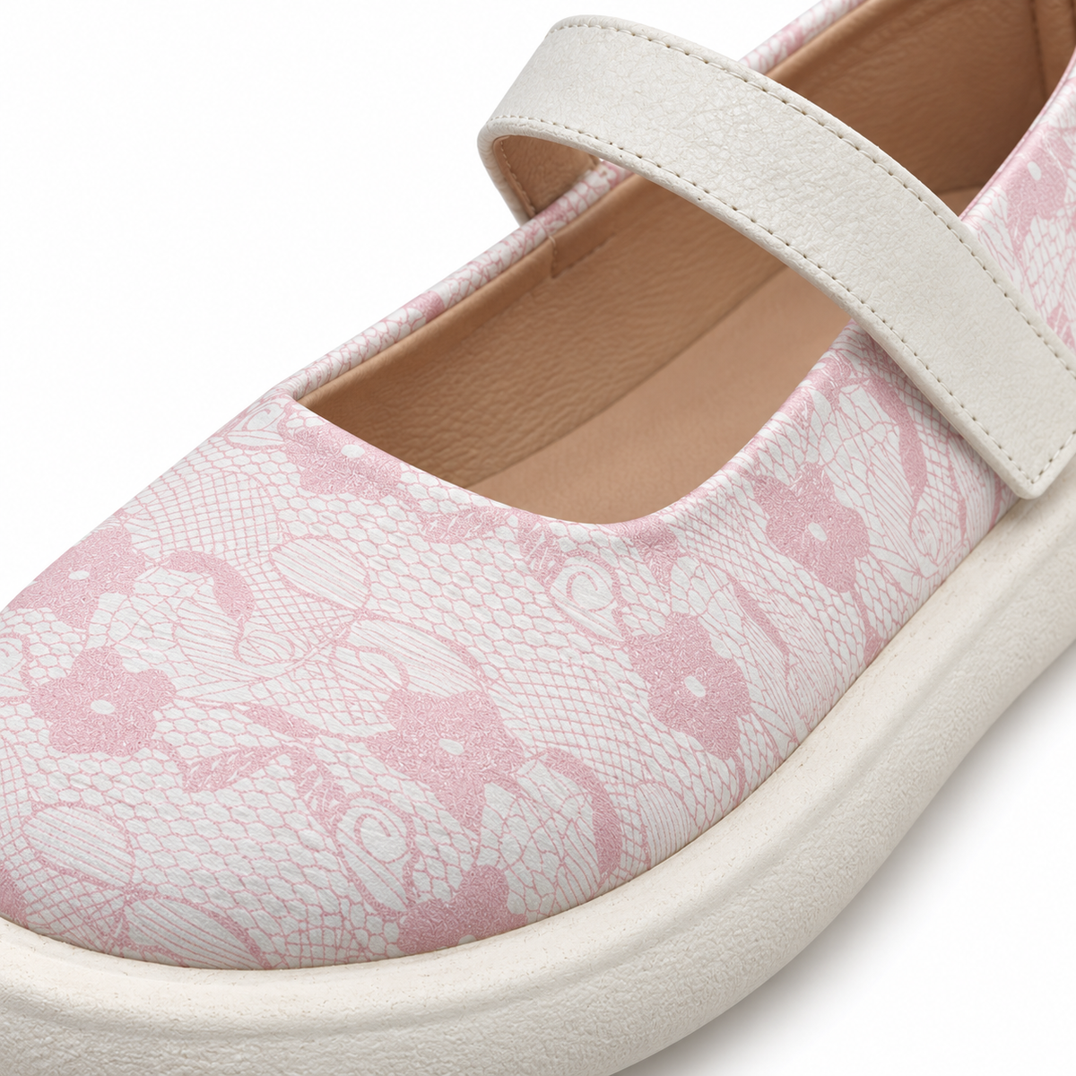 Floral Pattern Mary Jane Shoes