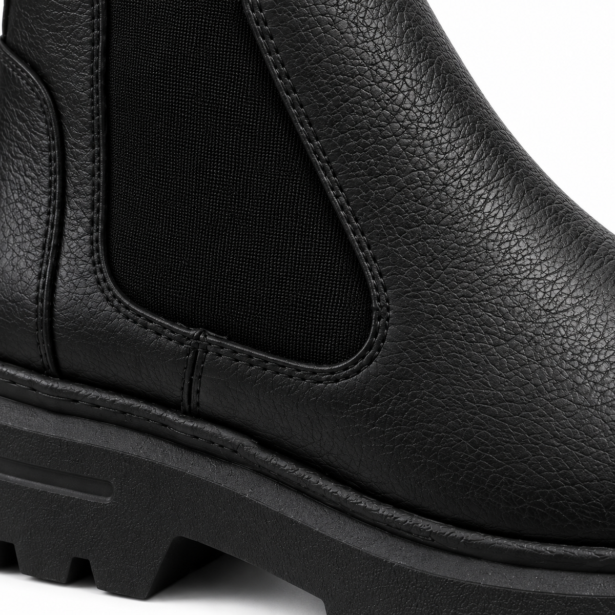 Leather Texture Chelsea Boots