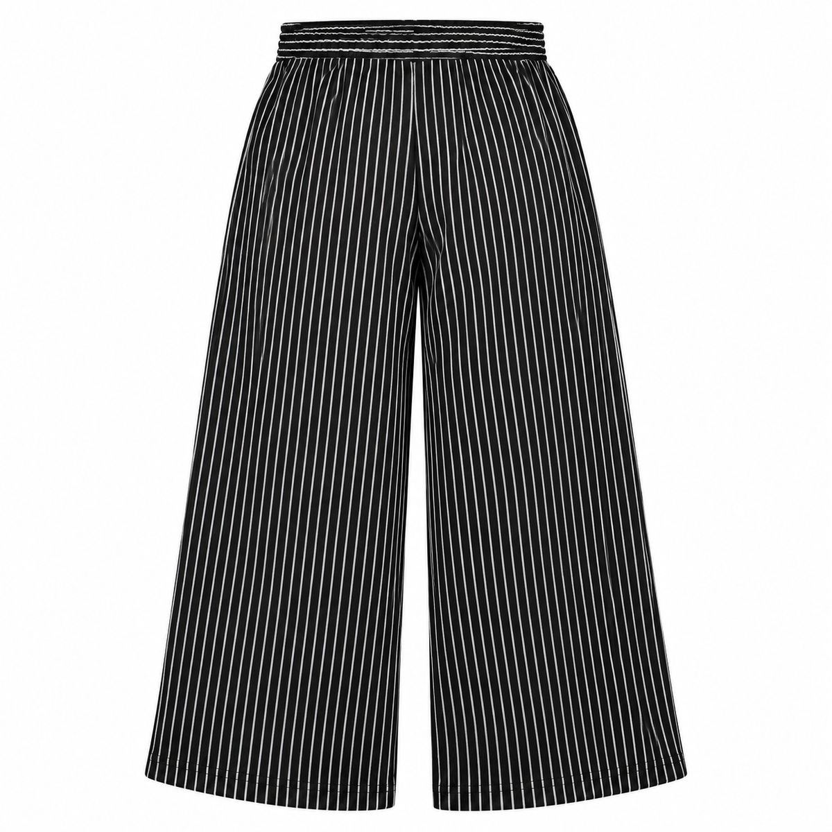 Striped Wide Leg Elastic Waist Pants