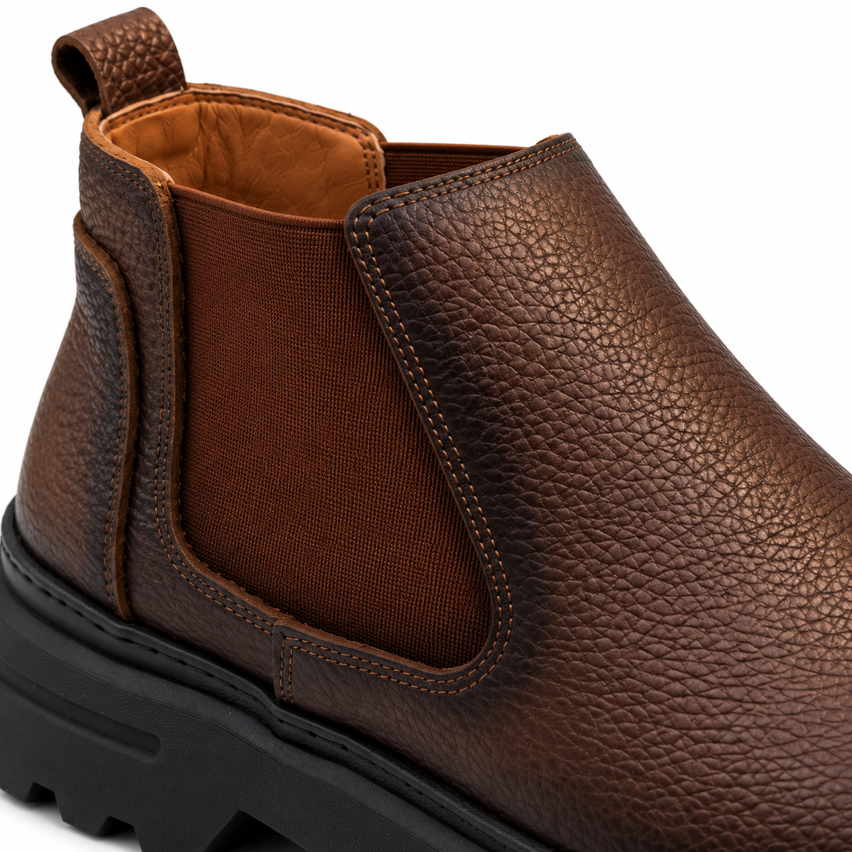 Leather Texture Chelsea Boots