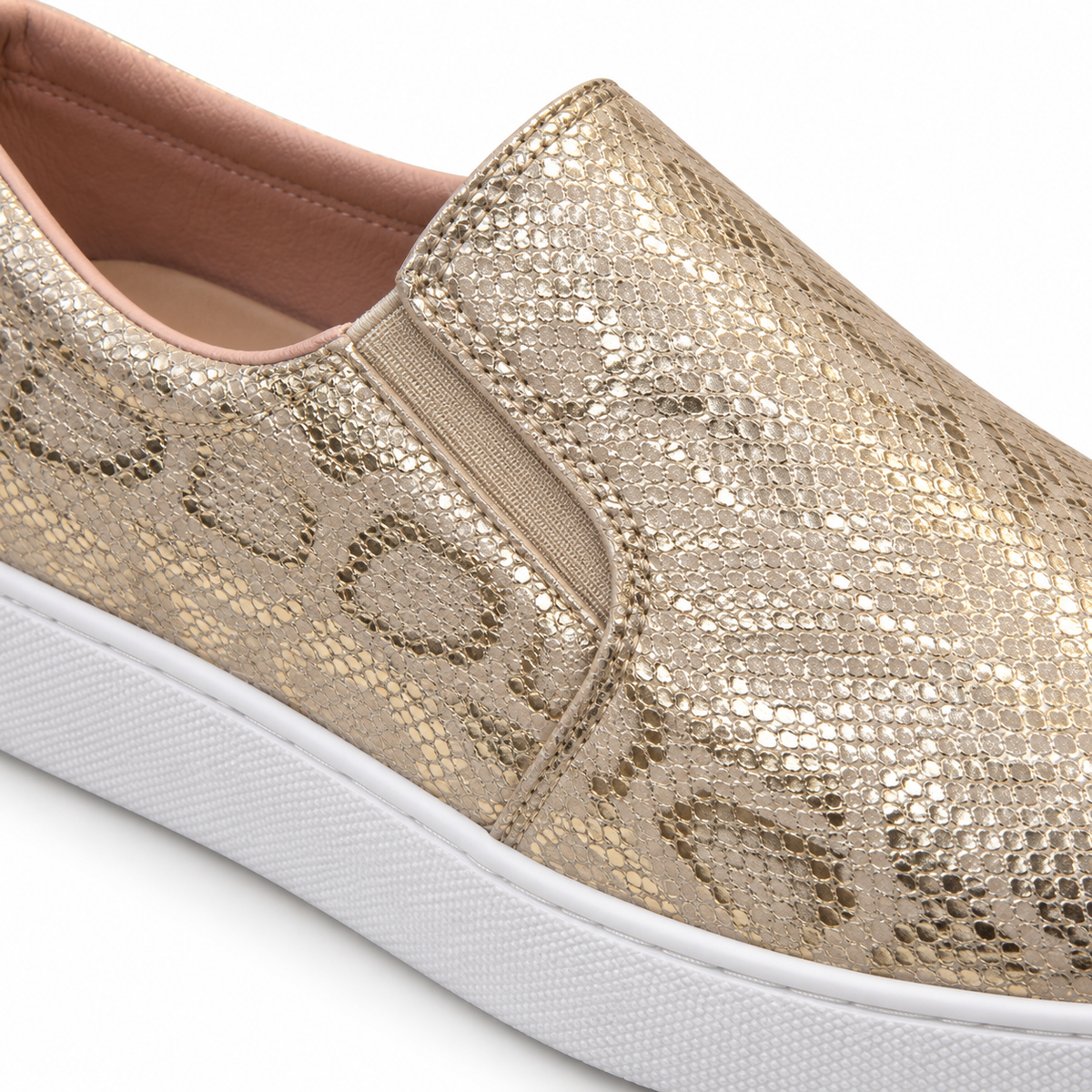 Women Slip-On Sneakers With Metallic Pattern