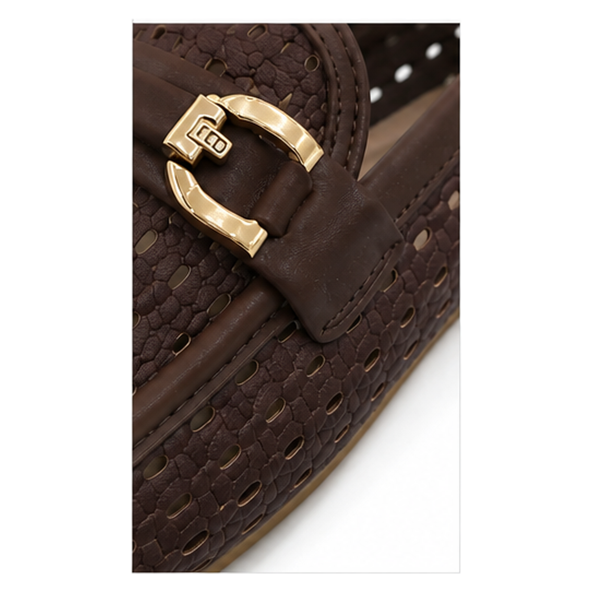 Women Perforated Metal Detail Loafers