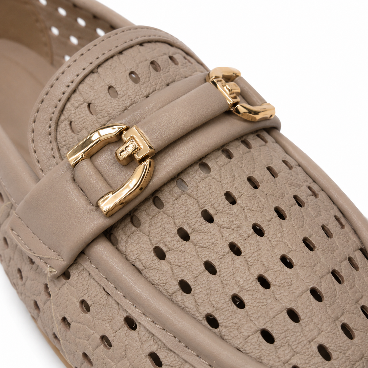 Women Perforated Metal Detail Loafers