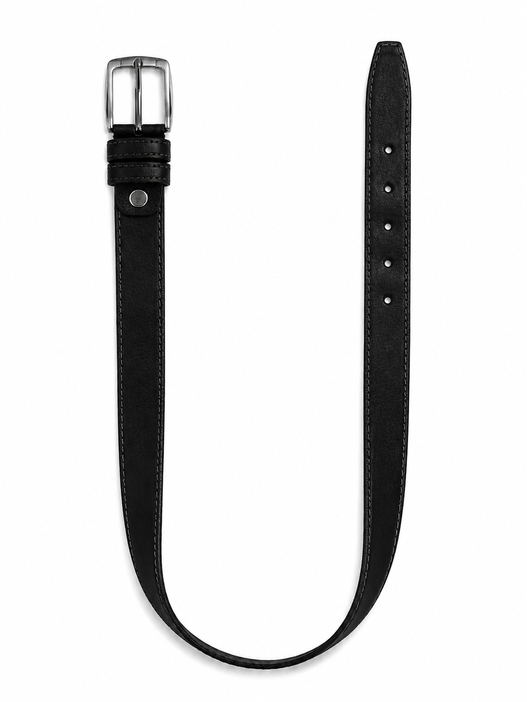 Men Stitched Belt With Rectangular Buckle