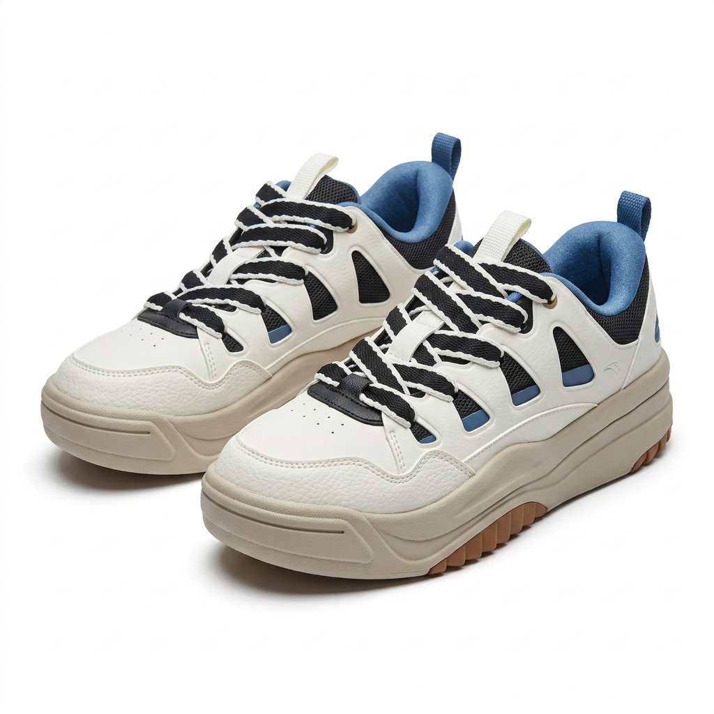 Chunky Court Sneakers With Gum Sole