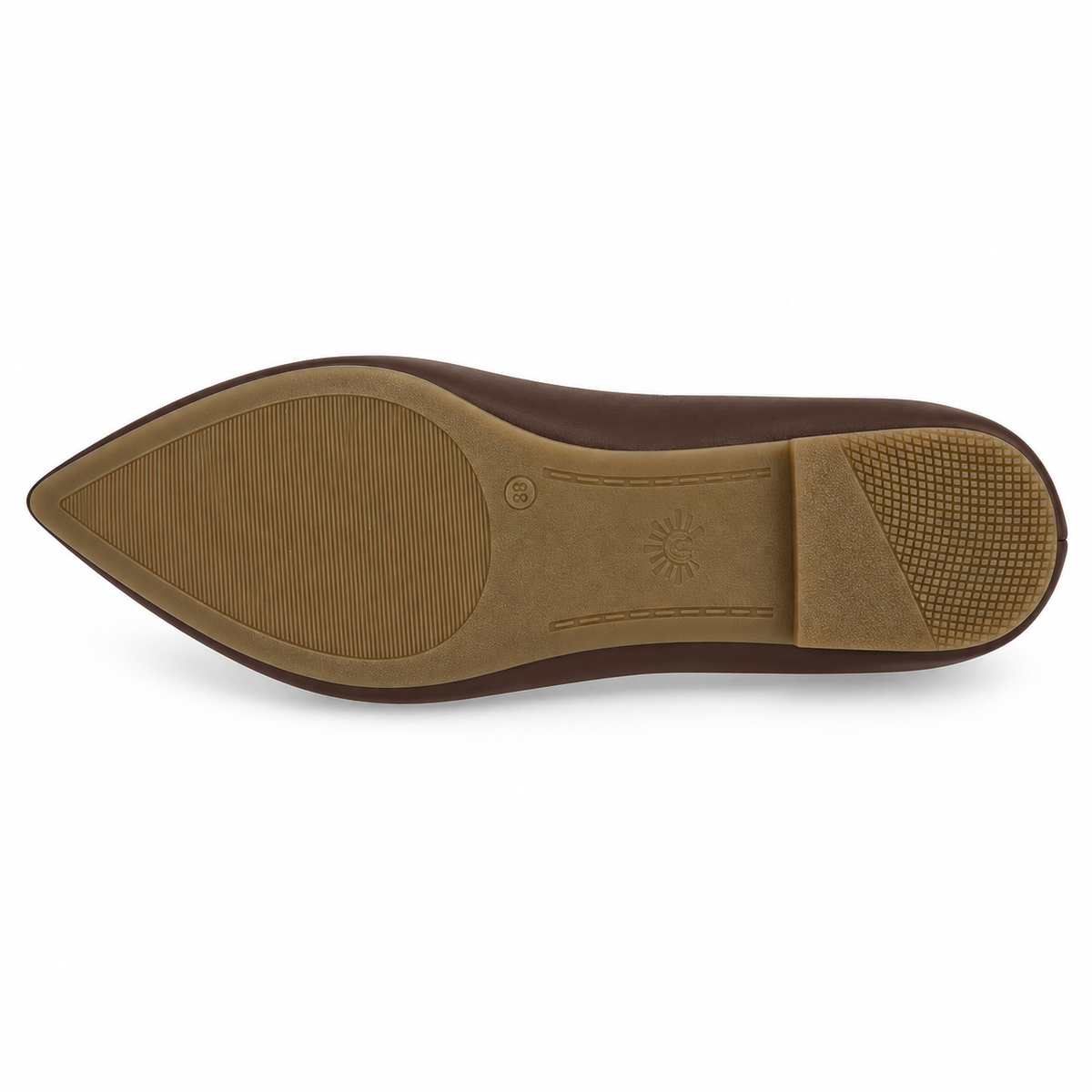 Metal Detail Pointed Toe Flats