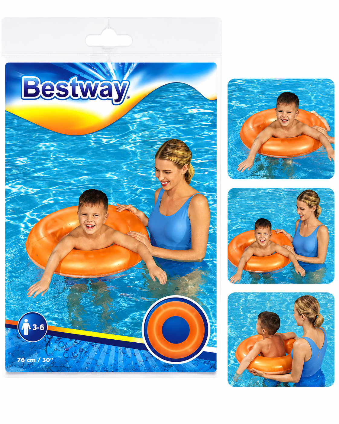 Kids Inflatable Swim Ring 76 CM For Ages 3 To 6