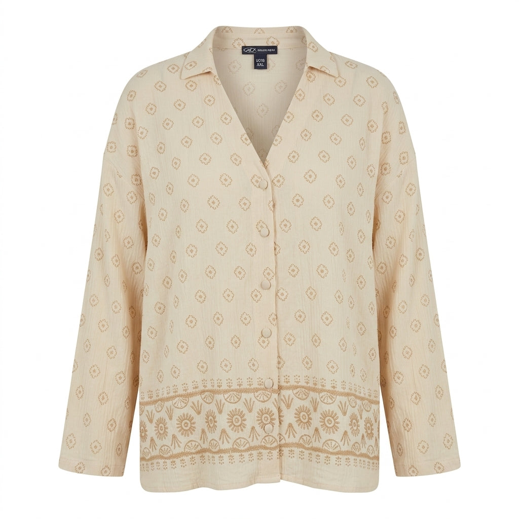 Casual Women Printed Button Front Blouse