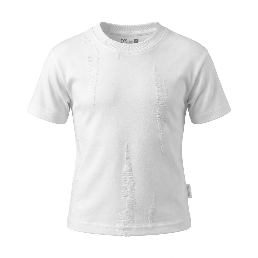 Kids Textured Short Sleeve T Shirt