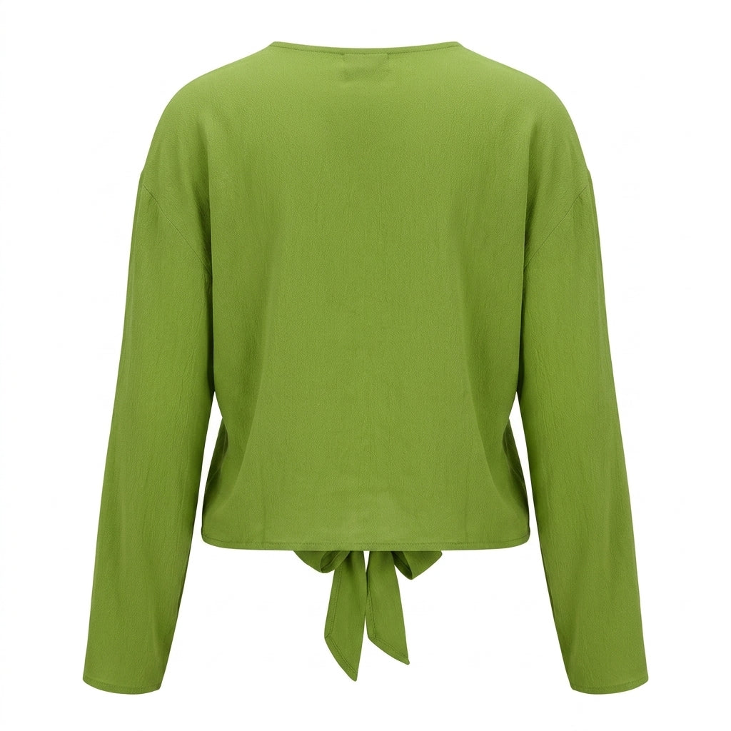 Women Tie Front Cover Up Blouse
