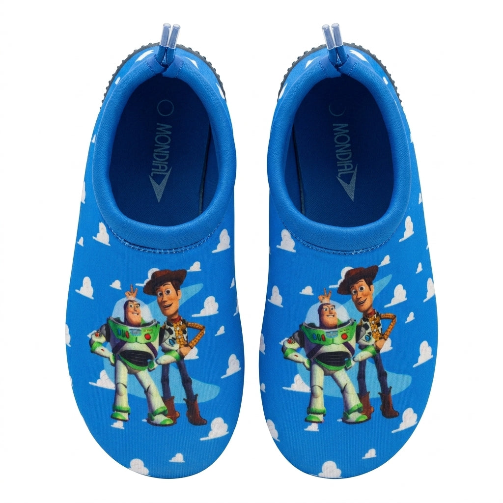 Kids Cartoon Print Aqua Shoes With Toggle Closure