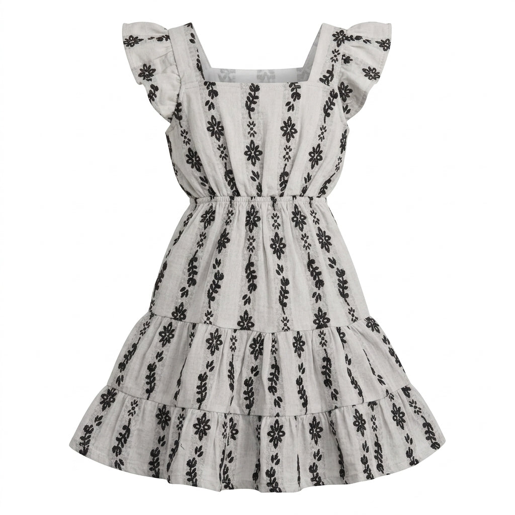 Kids Patterned Tiered Dress
