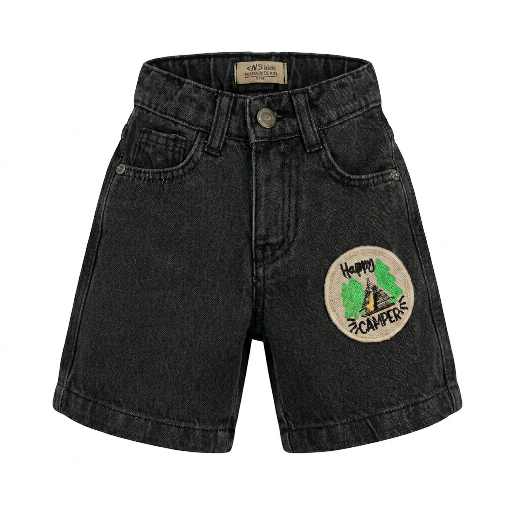 Kids Camper Patch Denim Shorts