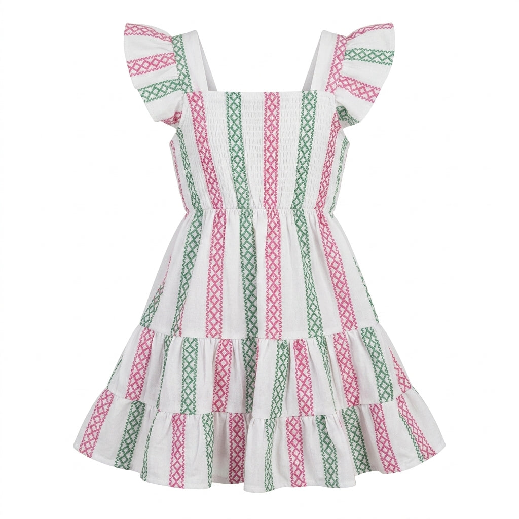 Kids Patterned Tiered Dress