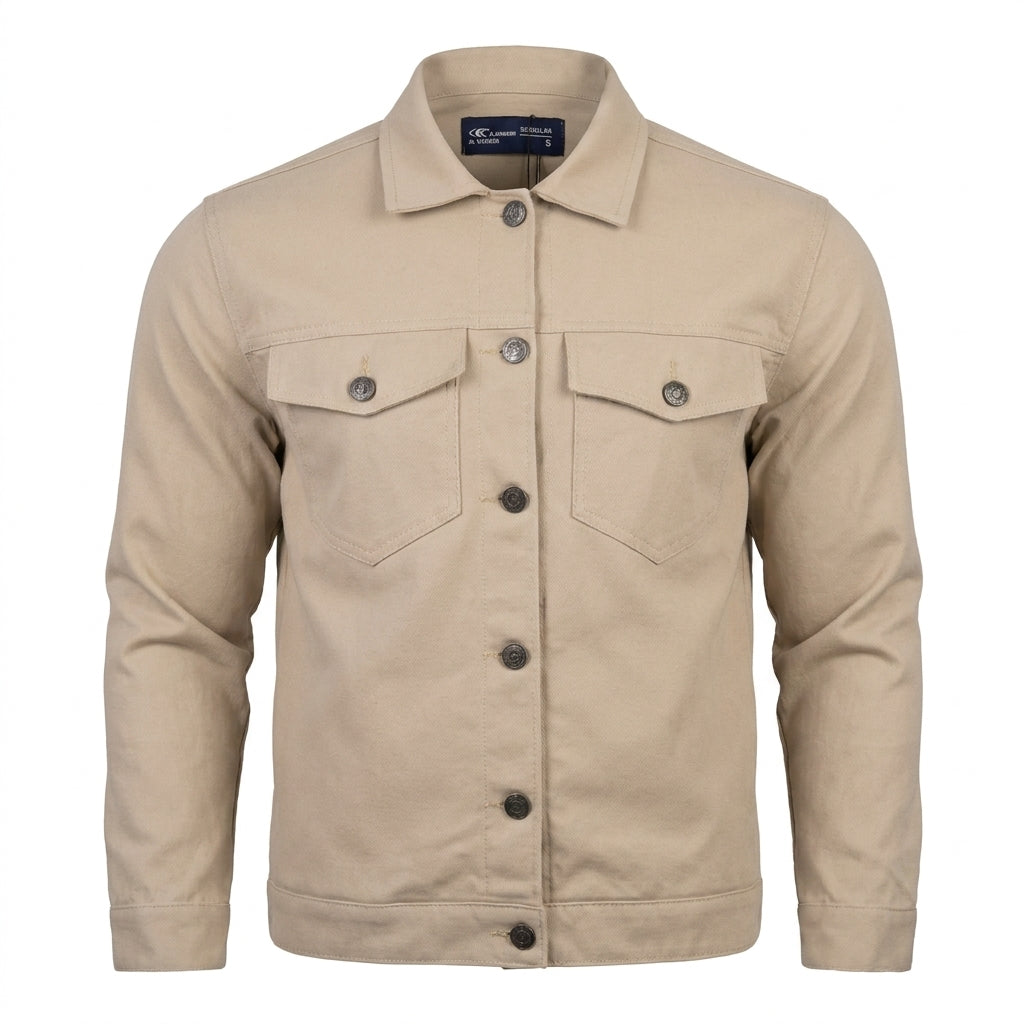 Girls Button Front Jacket With Flap Pockets