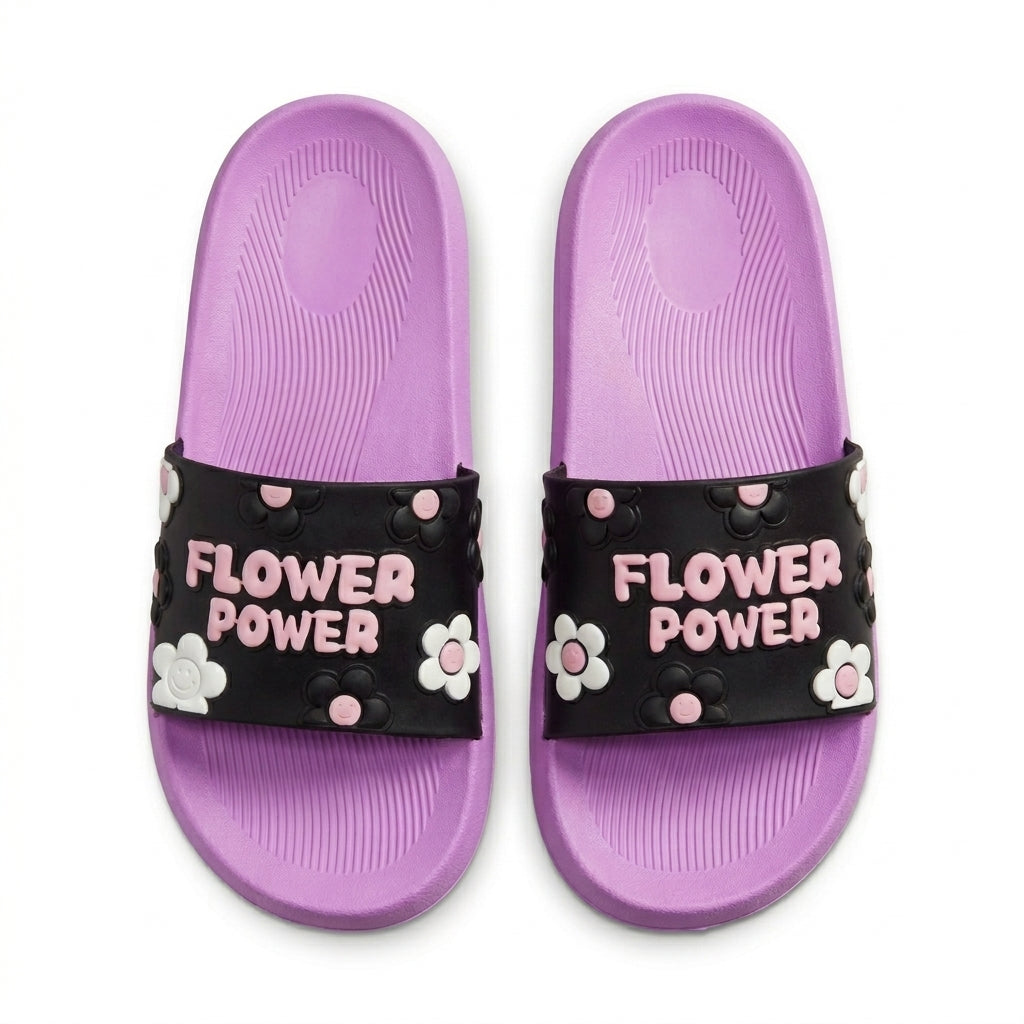Girls Flower Power Slide Sandals