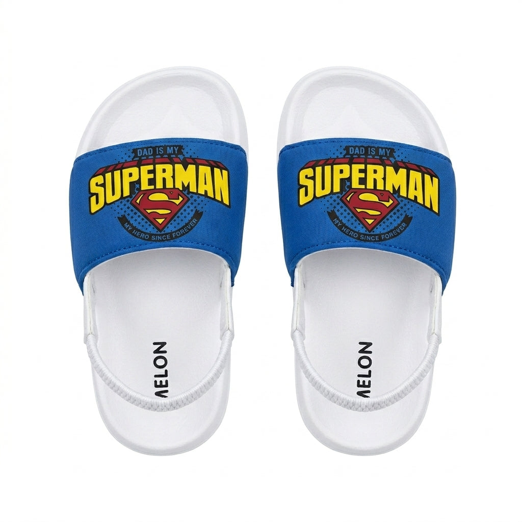 Kids Superman Print Slingback Slide Sandals